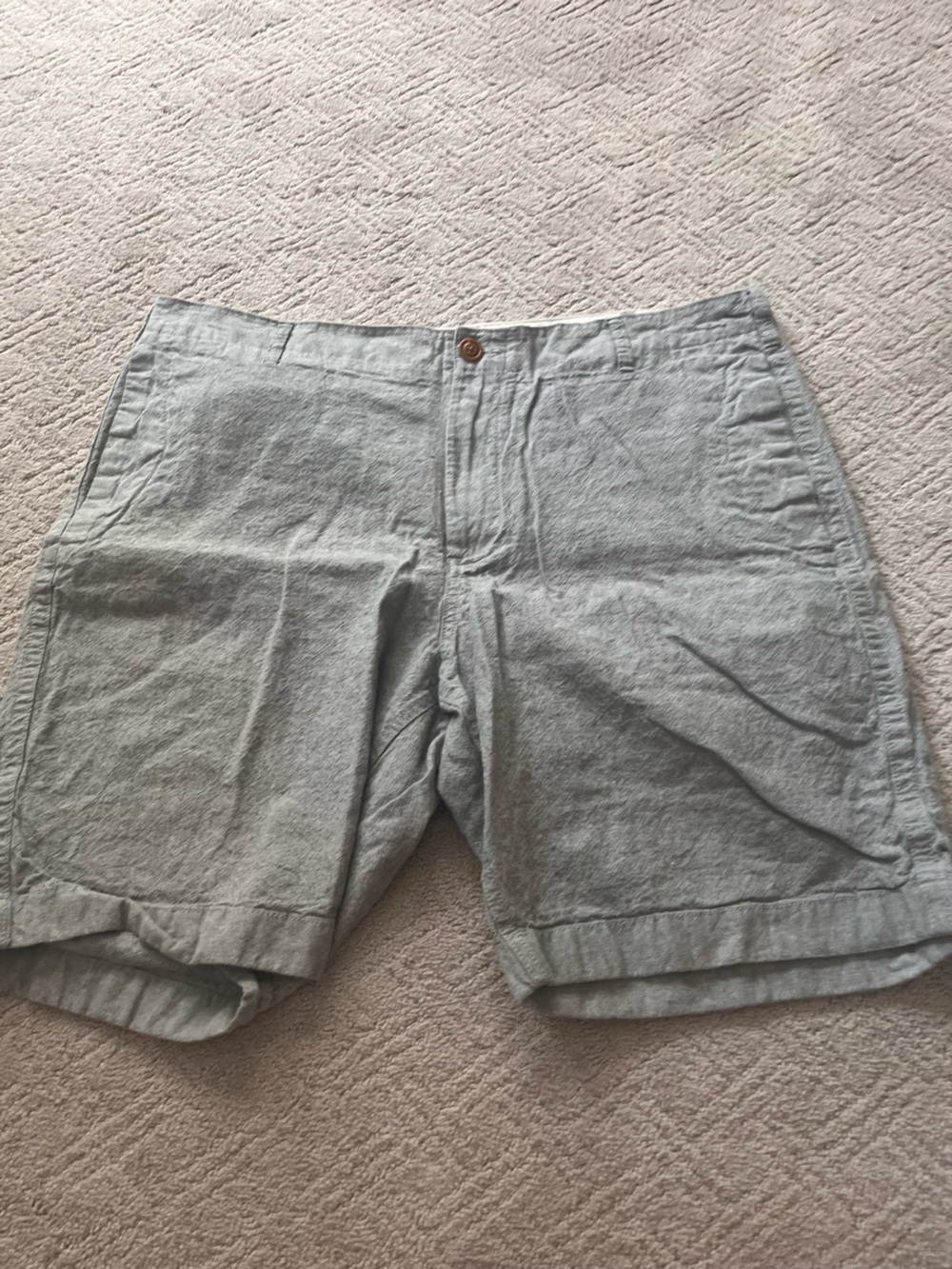 Men's Casual Gray Linen Blend Shorts